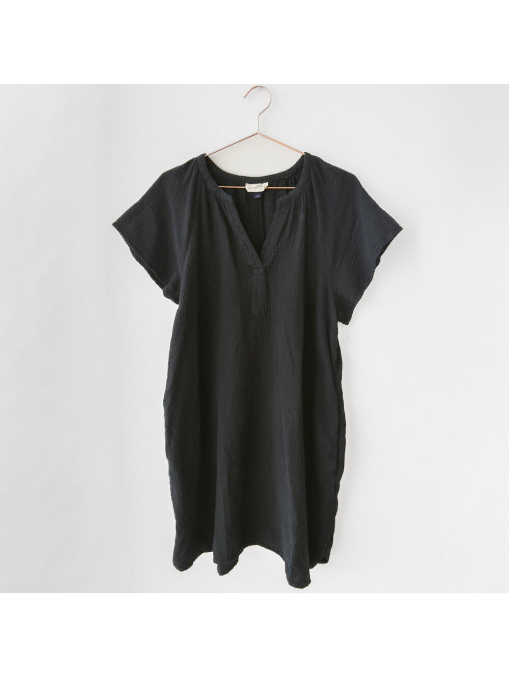 Universal Thread Black Short-Sleeve Gauze Dress XL